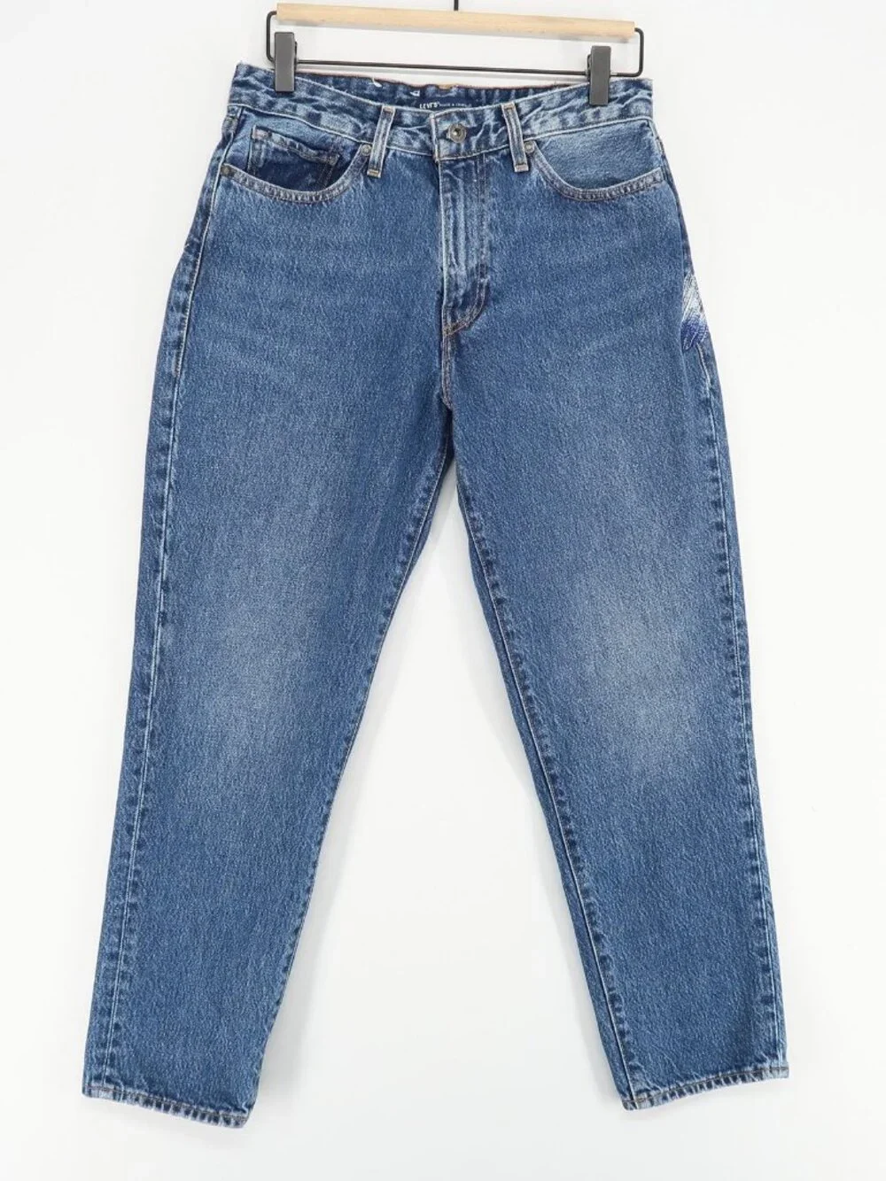 Levis Made & Crafted Jeans Mens 29 Blue Draft Wide Taper Crop‎ Distressed Cotton